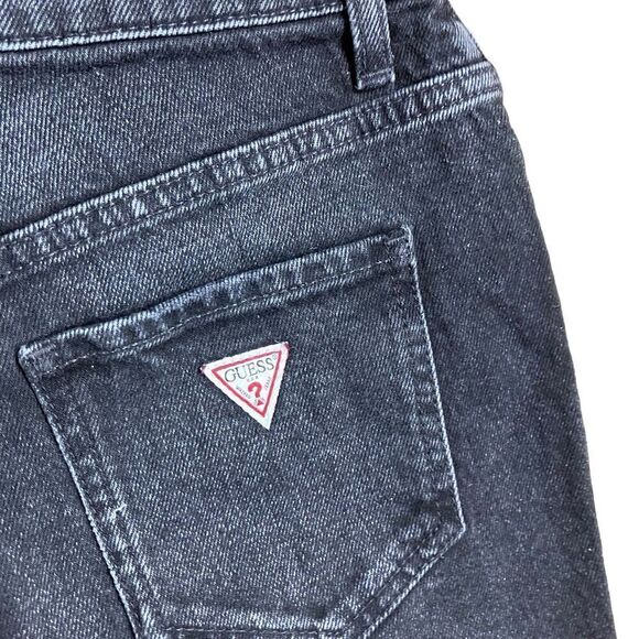 Guess X Jennifer Lopez Shorts WMNS 25 Black Claudia High Rise Slit Distressed - Picture 9 of 10